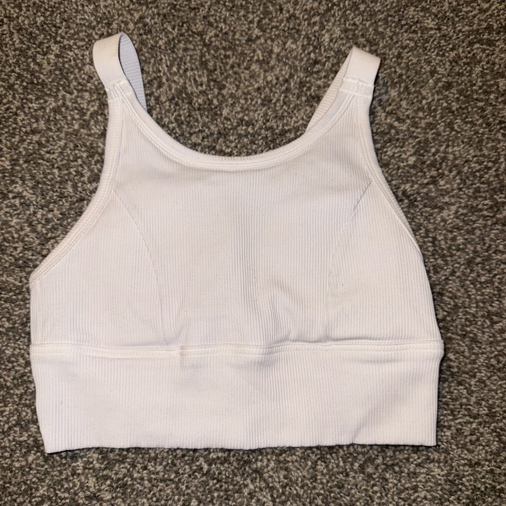 Aerie Offline White Ribbed Crop Top